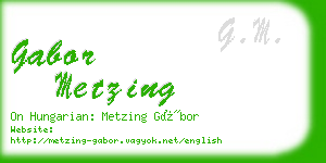 gabor metzing business card